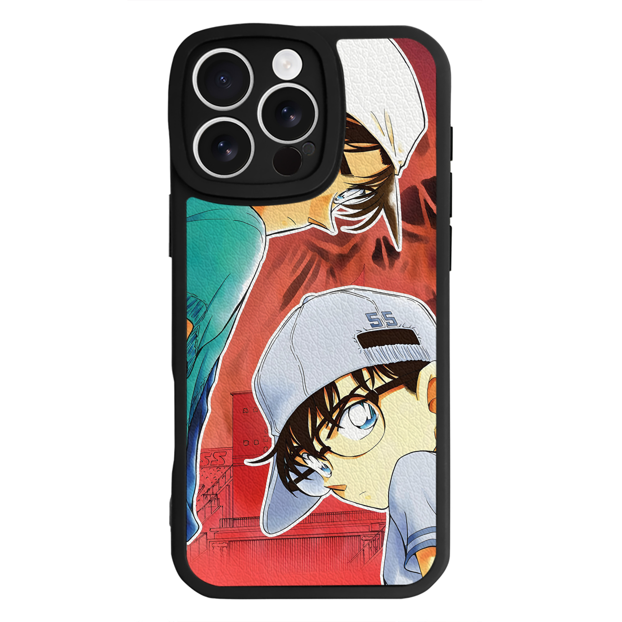 （画像用） 名探偵コナン Detective Conan 【iPhone 16シリーズ対応】シリコンスマホケース（レザー調） 材質：シリコン
